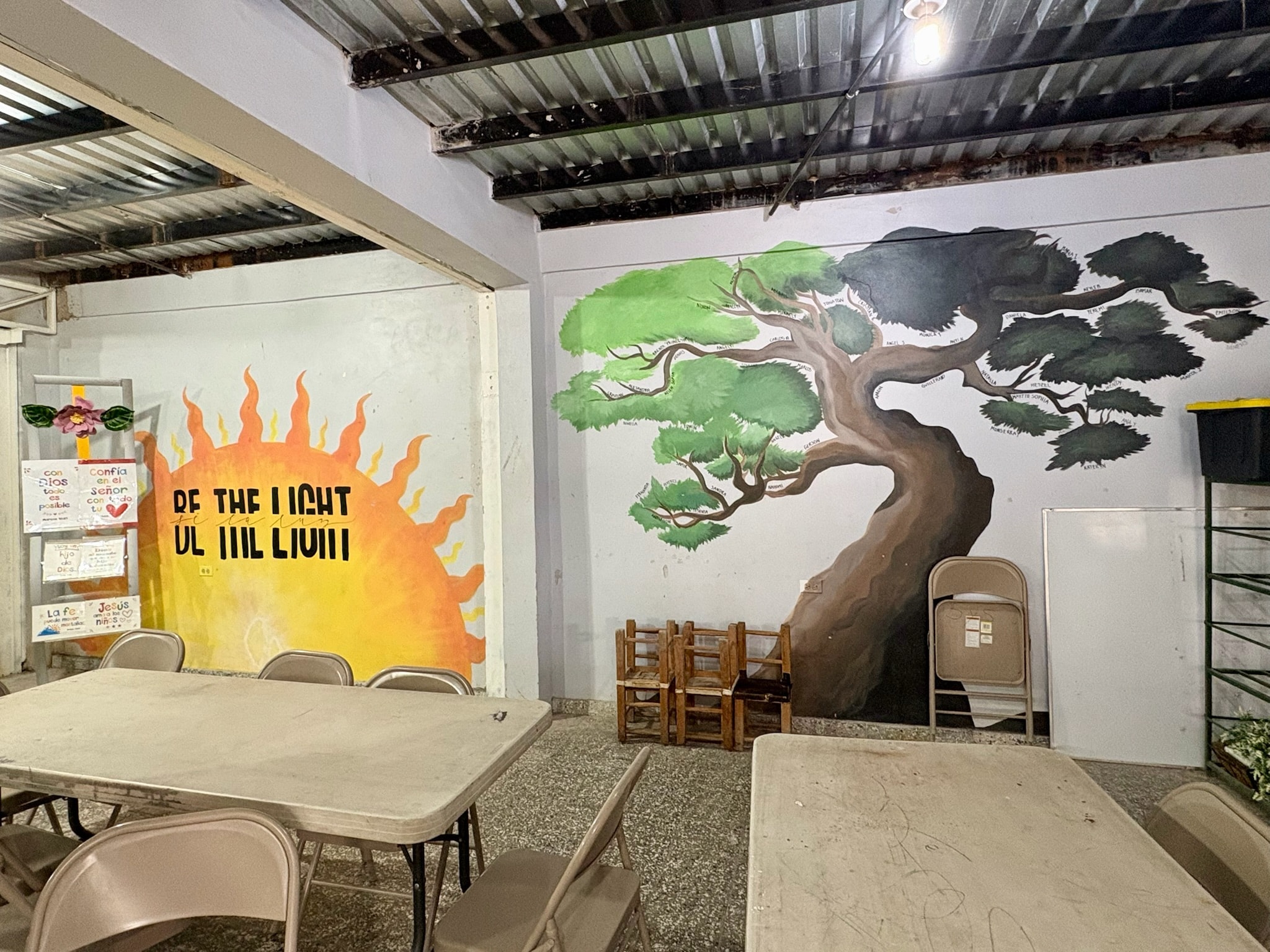 Community center with mural artwork